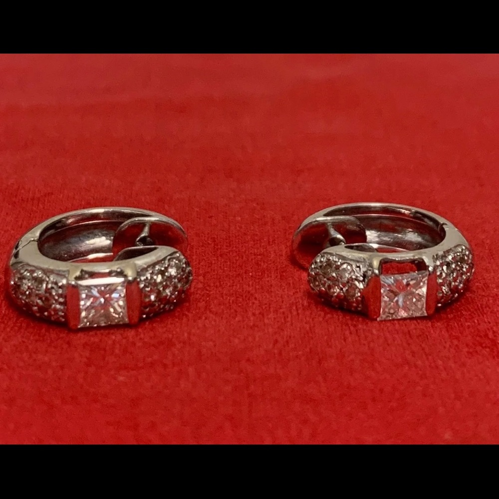 18 K Solid Gold Lady’s Huggie Diamond Earrings